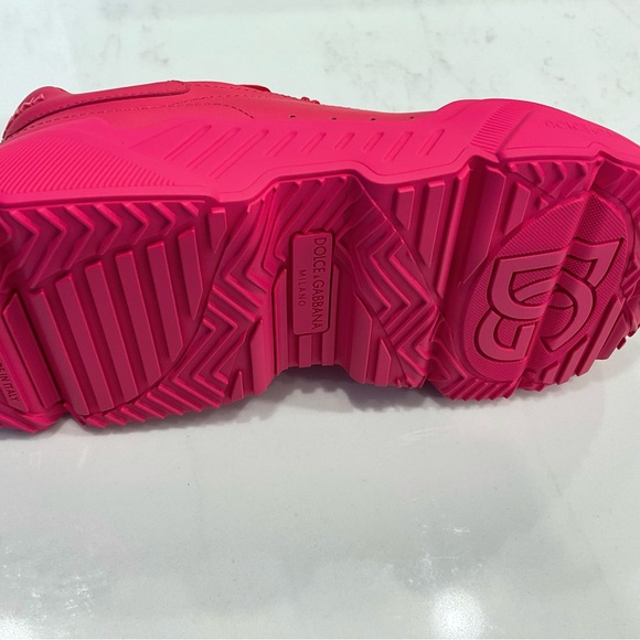 Dolce & Gabbana Pink Leather Daymaster Sneakers Size 38.5 - Picture 10 of 16